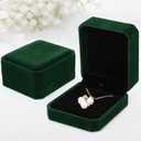 Sureio 24 Pcs Velvet Jewelry Gift Boxes Bulk for Necklace Pendant Ring Earring Bracelet Display Case Wedding (Dark Green)