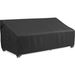 MR.COVER 3-Seater Outdoor Couch Cover, Patio Furniture Covers Waterproof, Fits up to 88W x 40D x 35H inches, with Air Vent and Handles, Black