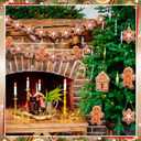 Janinka 3 Pack Gingerbread Christmas Decoration Gingerbread Christmas Garland Paper Decor with House Snowflakes Xmas Hanging Tree Decorations for Wall, Door, Yard, Home, Office, Indoor Outdoor