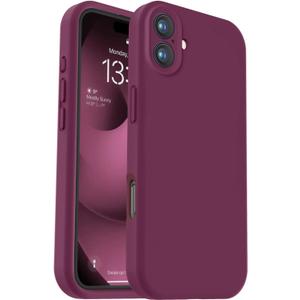 Vooii Compatible with iPhone 16 Plus Case, Liquid Silicone Upgrade [Camera Protection] [Soft Anti-Scratch Microfiber Lining] Shockproof Phone Case for iPhone 16 Plus 6.7 inch - WineRed