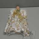 Angel Tree Topper with Lights, 12'' Christmas Tree Topper Angel, Battery Operated Lighted Treetop Ornaments, Elegant Christmas Tree Decorations for Indoor Office Holiday