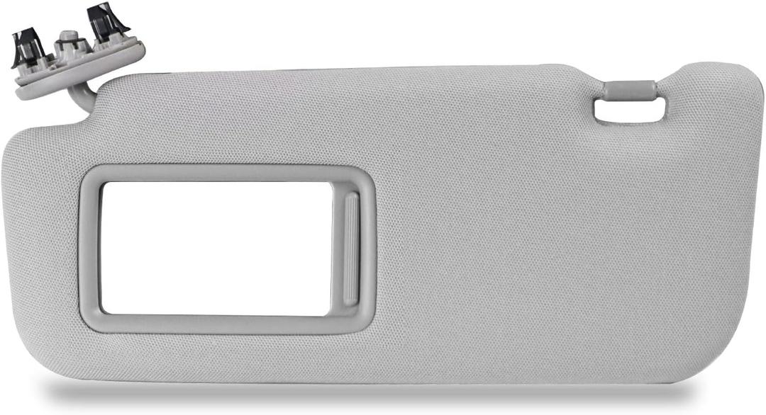 Nakuuly Left Driver Side Sun Visor Gray Compatible with Toyota Corolla 2007 2008 2009 2010 2011 2012 2013 Sunvisor with Mirror Replaces # 74320-02711-E0