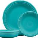 Fiesta Classic Rim 3-Piece Dinnerware Set  Durable Ceramic, Lead-Safe, Dishwasher/Microwave/Oven Safe  Made in USA Dinnerware - Turquoise