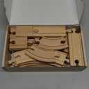 Wooden Train Tracks 24 Piece Set, Track Expansion and 9 Distinct Pieces - 100% Compatible with All Major Brands Including Thomas Wooden Railway System