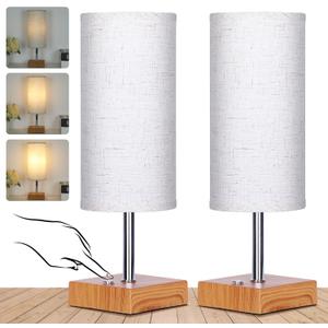 Cordless Table Lamp, Rechargeable Lamp Touch Control Dimmable, Battery Operated Small Bedside Table Lamps for Night stand, Cordless Desk Lamp with Linen Fabric Shade for Bedroom,Home,Office,Dorm (12 Inch, Flaxen)