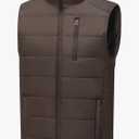 Msmsse Men's Outerwear Vests Winter Quilted Padded Vest Gilet Stand Collar Warm Puffer Vest,L