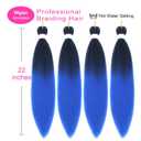 22inch Navy Blue Ombre Braiding Hair Pre Stretched 1B Blue Braiding Hair Extensions Hot Water Setting Styles 4pcs/pack (1B/Blue)