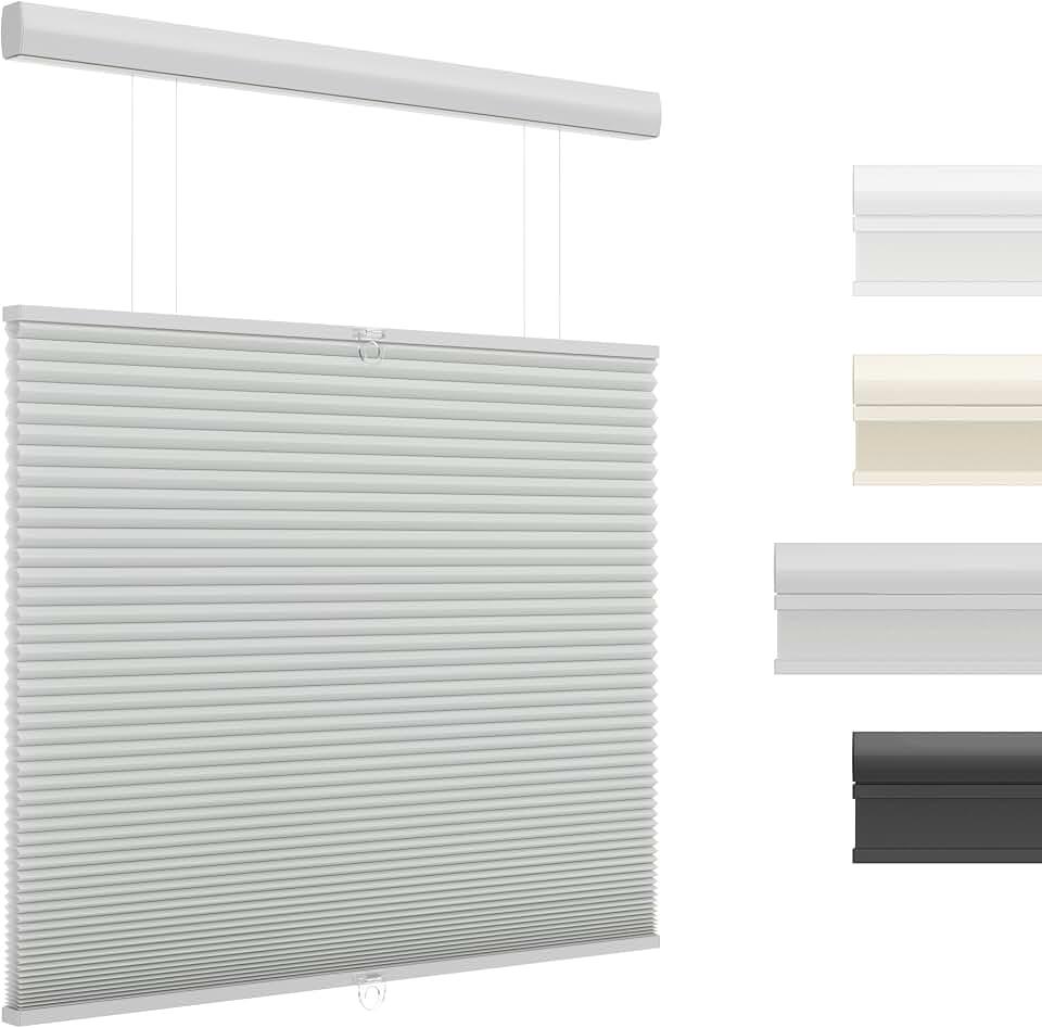 UNISHADES Top Down Bottom Up Cordless Cellular Shades, 47×64 in, Grey | Light filtering Fabric, Energy-Efficient Honeycomb Design, Insulation, UV Protection