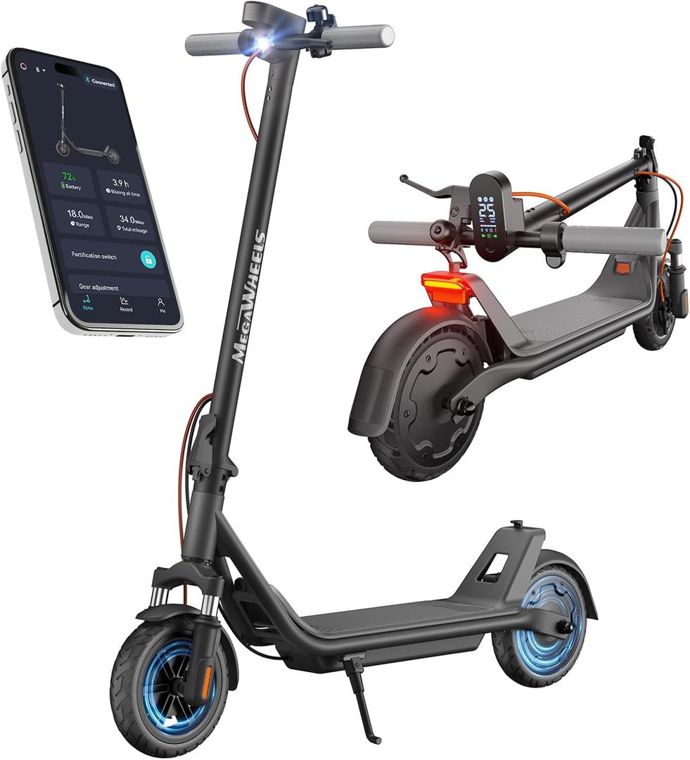 Electric Scooter A1C,Front Suspension Kick Scooter,8.5 Solid Tires,300W Motor,Smart APP Control,15.5MPH, Escooter for Teens Adults UL2272 (Dark Black)