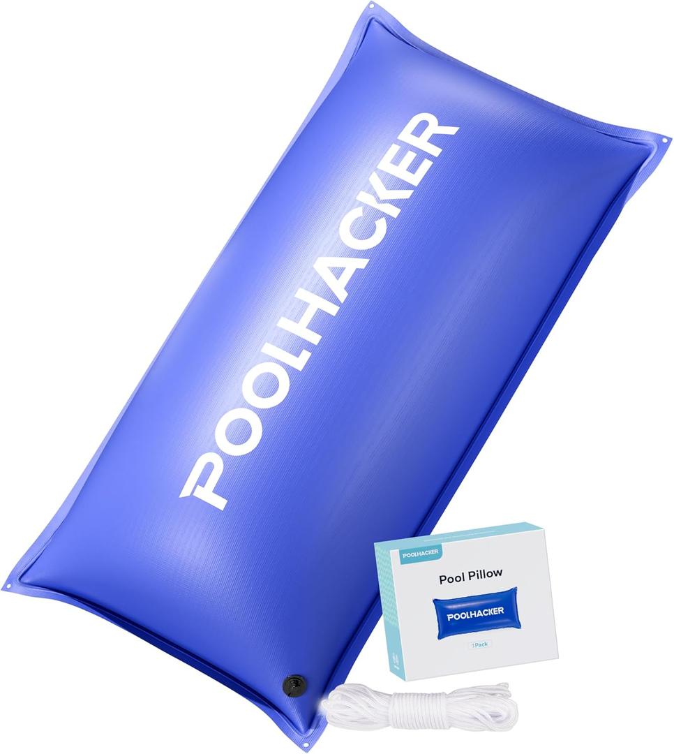 POOLHACKER Pool Pillows for Above Ground Pools, Winterizing Ice Equalizer 0.5mm Ultra Thick Pool Cover Air Pillow for Winter, Pool Closing Kit for Above-Ground Swimming Pool, 50ft Rope Included (4*8) (blue)