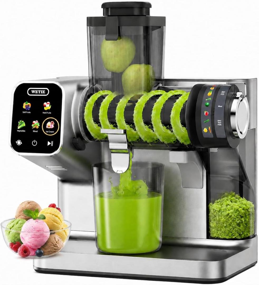 WETIE Cold Press Juicer, Smart Touch Juicer with 99% Juice Yield