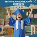 Kindergarten graduation cap and gown with 2026 Tassel, Certificate for Toddler Children (27"-33") (Blue)