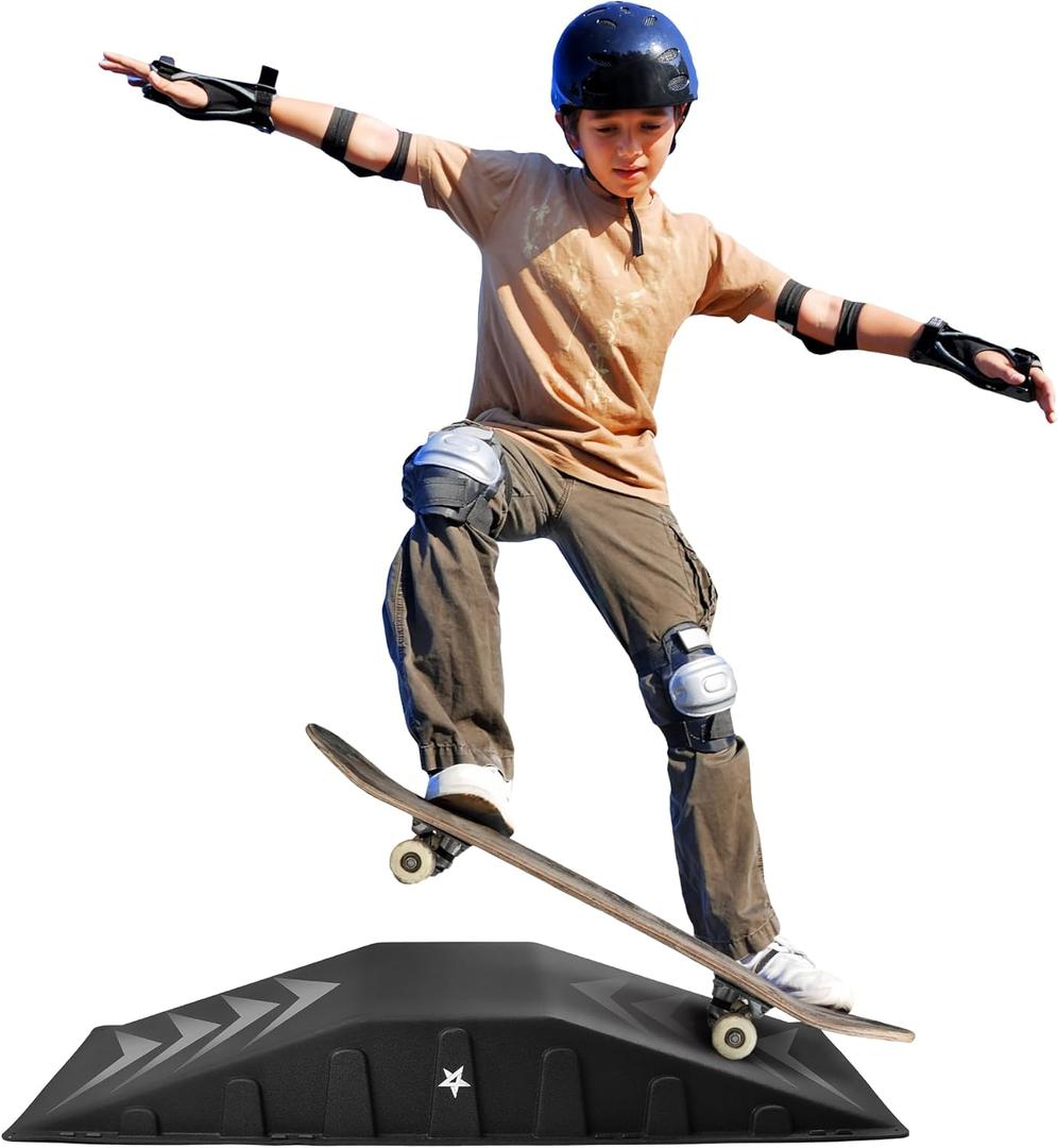 Yes4All Single-Piece Skateboard Ramp, Bike Ramp, Skate Ramp - Durable & Designed for Beginners, Capacity 220Lbs - 44" Length