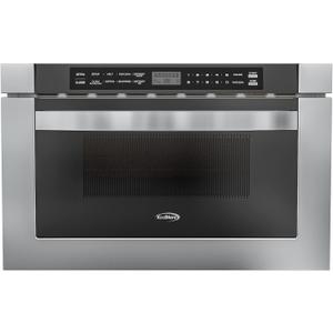 KoolMore 24 Inch Stainless-Steel Microwave Drawer with 1.2 cu. ft. Capacity, 1000W Power with 10 Custom Cooking Levels, Memory, and Timer Functions, Wall-Mounted with Flat Bottom (KM-MD-1SS)