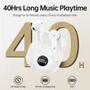Adaptive Hybrid Active Noise Canceling 2026 Wireless Earbuds, 6 Mics ENC Clear Call Ear Buds, Hi-Res Audio Deep Bass Bluetooth 5.4 Headphones, 40H Playtime, LED, for Sports Running Gym Workout, White