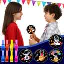 28 Pack Valentines Day Gifts for Kids ,Space LED Finger Lights with Valentine Cards Exchange Gifts School Classroom Prizes Valentines Day Gifts Valentine Party Favors for Kids Boy Girl