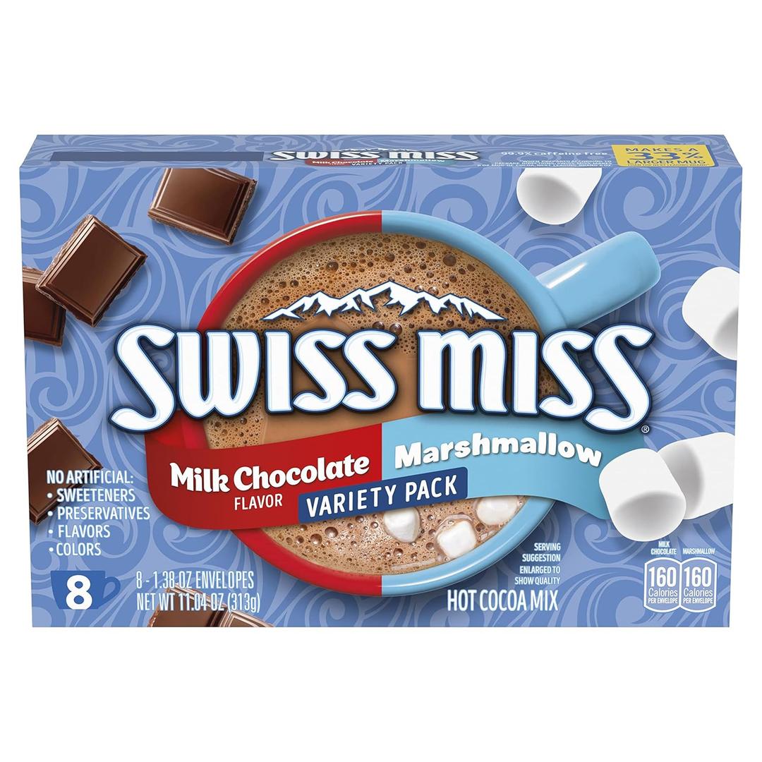 Swiss Miss Variety Pack Hot Cocoa Mix, 8 Count 11.04 oz 12-Pack, Best By: 11/04/2026