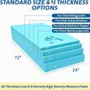 High Density Memory Upholstery Foam 4" 72"x24" Couch Cushion Replacement | CertiPUR-US 4" High Density Upholstery Memory Foam. Firm Long-Lasting Support for Couch Cushions, Floor Mattress. Cuttable