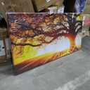 Sunset Forest Pictures Canvas Wall Art for Living room Office Bedroom Wall Decor,Forest Wall Art Print Paintings Modern Green Nature Landscape Artwork Waterproof Ready to Hang-24x48 inch