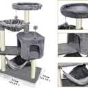 YUNIQUE Cat Tree with Cat Condo and Big Hammock, Grey