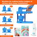 MECOLOUR Button Maker Machine Multiple Sizes 1.26+1.73+2.28 inch Pin Maker Machine,150pcs Button Badge Making Supplies,Button Press Machine for DIY Personalized Pinback Buttons Children DIY Gift(Blue)
