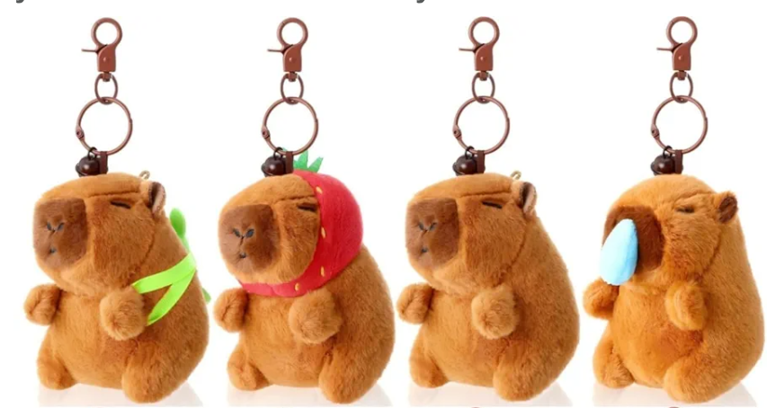Simgoing 4 Pcs Capybara Keychain Realistic Cute Capybara shaped Animals Pendant for Backpack Handbag Birthday Gift