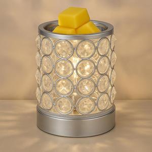 Leyoue Electric Crystal Wax Melt Warmer - Bulb Heating, Elegant Crystal Design, Quickly Melts Wax Blocks, Releases Long-Lasting Fragrance, Perfect Candle Wax Burner and Wax Warmer for Home Decor (Silver-03)