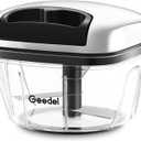 Manual Food Processor Vegetable Cutter, Geedel Pull Chopper with String, Food Chopper Vegetable Cutter for Veggies, Fruits, Salad, Onion, Ginger, Nuts. (2Cup, Plating)