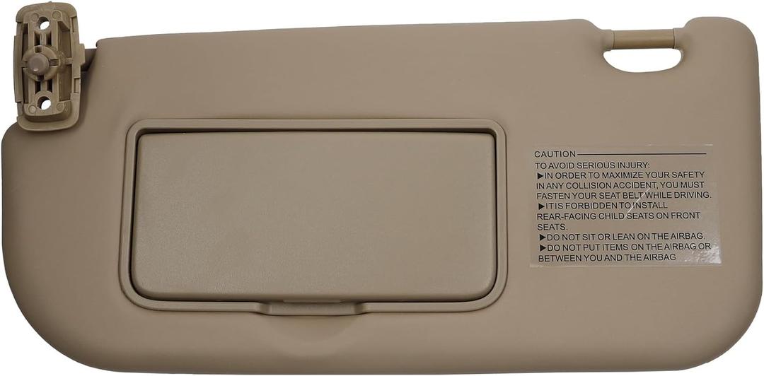 Left Driver Beige Sunvisor Replacement Compatible with 2004-2010 Kia Sportage 852021F090EZ Sun Visor 852011F090LX