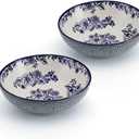 Pfaltzgraff Gabriela Blue Floral Set of 2 Pasta Bowls, 8 Inch, Blue and White