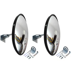 12" Convex Security Mirror, 2 Pack for Garage, Office, Warehouse Blind Spot Safety & Traffic Security, Indoor/Outdoor