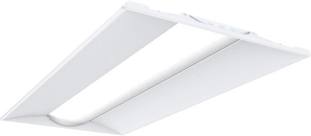 Lithonia Lighting 2x4 LED Troffer Light, Adjustable Lumens, 3-in-1 CCT, 2 Feet by 4 Feet