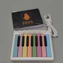 Piano Calendar 2025 Desk Calendar, Mini Playable Piano Desk Calendar 2025 with Lanyard, Mini Piano Calendar With 52 Music Scores in 27 Cards Gifts for Home Decor - White (Simple Version - White)