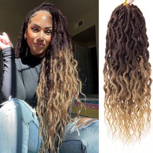 Faux Locs Crochet Hair 24Inch Crochet Locs, 6Packs Boho Crochet Locs Soft Locs With Curly Ends Synthetic FauxLoc Crochet Hair for Black Women(33/27, 24'')
