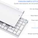 Wireless Keyboard and Mouse, Vssoplor 2.4GHz Rechargeable Compact Quiet Full-Size Keyboard and Mouse Combo with Nano USB Receiver for Windows, Laptop, PC, Notebook-White Silver