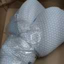 Anvo Memory Foam Pillow, Neck Contour Cervical Orthopedic Bed Pillow for Sleeping Side Back Stomach Sleeper, Ergonomic Design for Neck and Shoulder Pain Relief, Blue White, Firm (FIRM - Standard (24 x 13.4 x 4.7 inches))