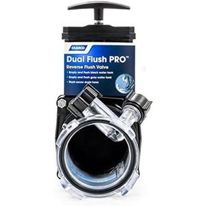 Camco Dual Flush Pro Camper/RV Holding Tank Rinser - Features 3-Inch Gate Valve & Reverse Flush Valve - Empties & Flushes RV Black Water Tanks and RV Sewer Hose (39062)