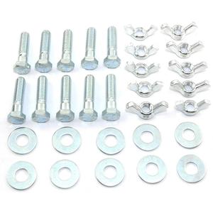 10pcs Galvanized Carbon Steel Hexagon Screw Bolts 3/8"-16x1-1/2 with 3/8"-16 Wing Nut and 3/8" Galvanized Flat Washer