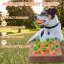 iFur Dog Enrichment Toys, Interactive Dog Toys Carrot Farm Snuffle Mat for Mental Stimulation, Dog Snuffle mat for Small Medium and Large Dogs (12 Squeaky Carrots + 1 Squeaky Chicken)