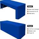 Rectangle Fitted Tablecloth Open Back Washable Polyester, 30x60 in | Royal Blue 5 Foot Folding Table Cover, Vendor Table Cloth for Craft Show, Trade Show, Display, Party, Wedding, Banquet