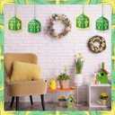 Simgoing 12 Sets Palm Sunday Crafts with LED Candles Easter Religious Palm Leaf Cross Tissue Paper Lanterns Craft Kits Sunday School Religious Holy Week Hanging for Easter Party Activities