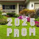 Prom Send Off Decorations 2025, 8Pcs Sliver Prom 2025 Yard Signs with Stakes, Prom 2025 Graduation Yard Sign for Prom Decorations 2025