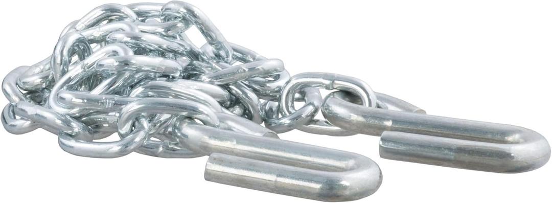 CURT 80010 48-Inch Trailer Safety Chain with 3/8-In S-Hooks, 2,000 lbs Break Strength