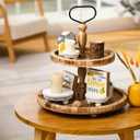 3 x Amyhill 3 Pcs 5/4/3 Inch Wooden Risers for Display Wood Pedestal Stand Mini Tray Stand Round Wooden Pedestal Holder Rustic Buffet Cake Riser for Decor Tiered Tray Decor Home Kitchen(Washed White)