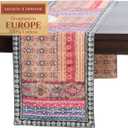 Maison d' Hermine Table Runner 100% Cotton Double Layer Table Runners 72 inches Long for Thanksgiving Christmas Decorations Home Kitchen Dining Party Wedding (Ispahan, 14.5" x 72")