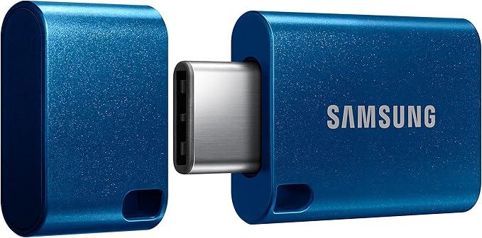 Samsung Type-C USB Flash Drive, 256GB, Transfers 4GB Files in 11 Secs w/Up to 400MB/s USB 3.2 Gen 1 Read Speeds, Compatible w/USB 3.0/2.0, Waterproof, 2022, Blue, MUF-256DA/AM