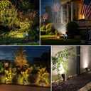 Outdoor Spot Lights for Yard,120V Plug-in with Timer Remote Control, IP67 Waterproof 6000K Landscape Lighting, 5 Color Lenses (Red, Yellow, Green, Blue, Purple) Yard Decorative Lights,2 Pack