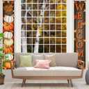 2 x Pumpkin Maple Leaves Leaf Door Fall Decorations Porch Banner Fall Banner Autumn Thanksgiving Decorations Board Wall Hanging Farmhouse Supplies Pumpkin Porch Decorations Outdoor for Home Office Holiday (No light)