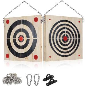 Heavy Wooden Axe Throwing Target & Flying Knife Throwing Target with Handles
