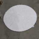  Round Washable Rugs 5Ft Ivory Circle Area Rug,Baby Nursery Living Room Bedroom Decor Circular Carpet 5 Foot,Fluffy Fuzzy Shag Plush Cream for Kids Boys Girls Teen with Over 99 pcs Pile fibers